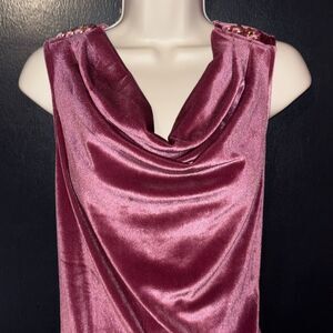 NWT Michael Kors lilac velour tank top with draped cowl front. Sz large.